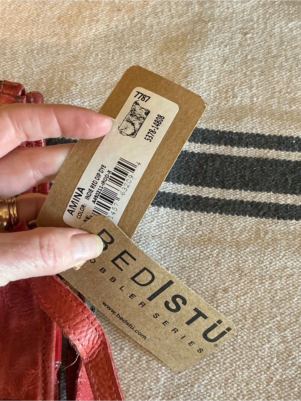 Nwt Bed Stu Leather Amina Crossbody Handbag Clutch Wallet Indie Red Dd Msrp $185 — image 5 of 8